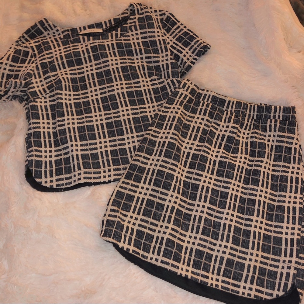 Matching Plaid Skirt/Shirt Set